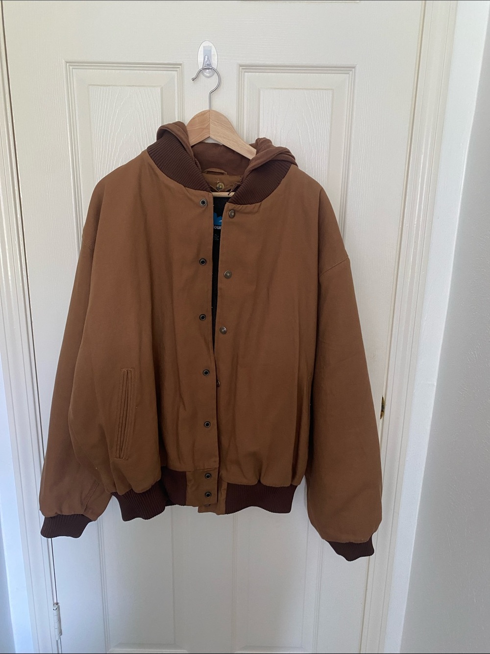 Men's Hooded Brown Bomber Jacket